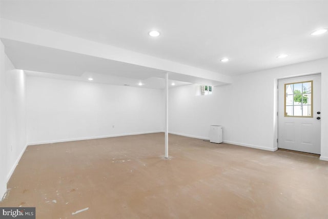 105 Bachtell Cir, Smithsburg, MD 21783 - below grade area featuring baseboards and recessed lighting