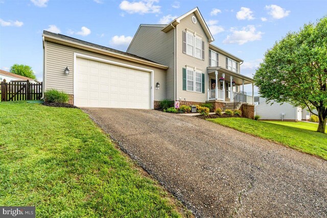 105 Bachtell Cir, Smithsburg, MD 21783 - view of front facade featuring driveway, a porch, and a garage