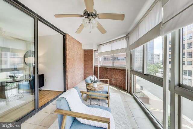 1001 N Vermont St Unit 403, Arlington, VA 22201 - sunroom with ceiling fan