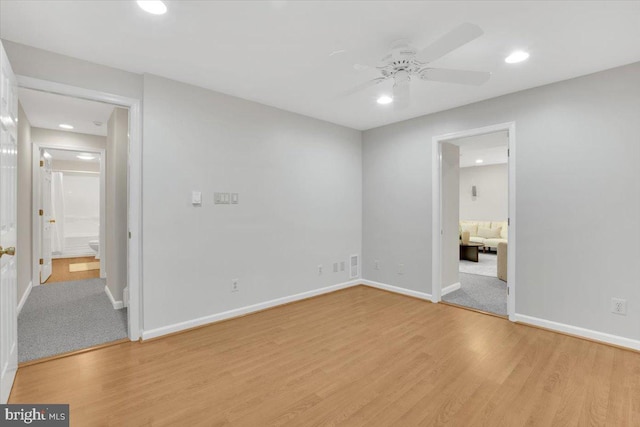 6014 Marilyn Dr, Alexandria, VA 22310 - unfurnished room featuring recessed lighting, light wood-style flooring, baseboards, and a ceiling fan