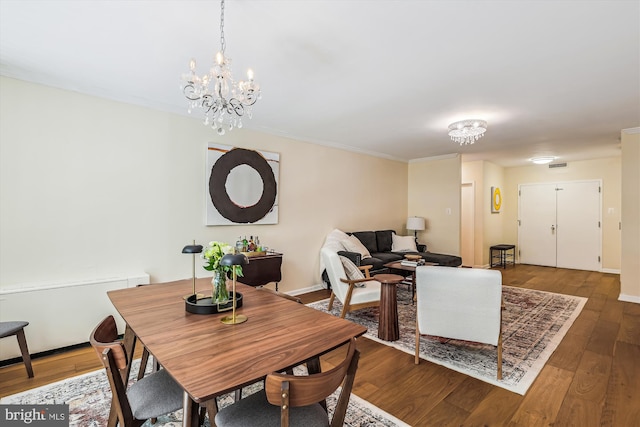 4100 Cathedral Ave NW Unit 818, Washington, DC 20016 - dining space featuring wood finished floors, a chandelier, and baseboards