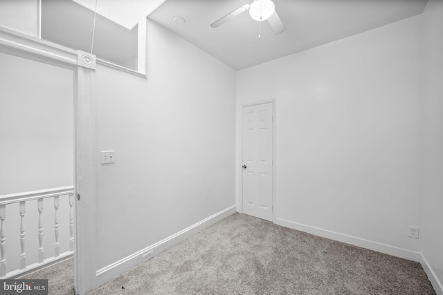 2717 Mosher St, Baltimore, MD 21216 - spare room featuring carpet floors, a ceiling fan, and baseboards