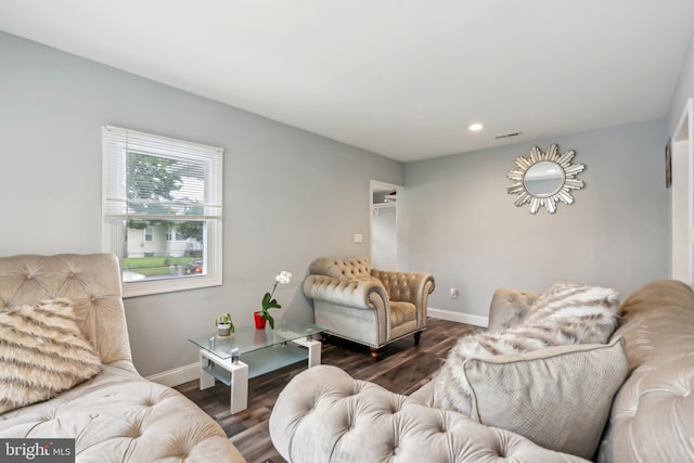 321 Taft St, Bristol, PA 19007 - living room featuring baseboards, wood finished floors, and recessed lighting