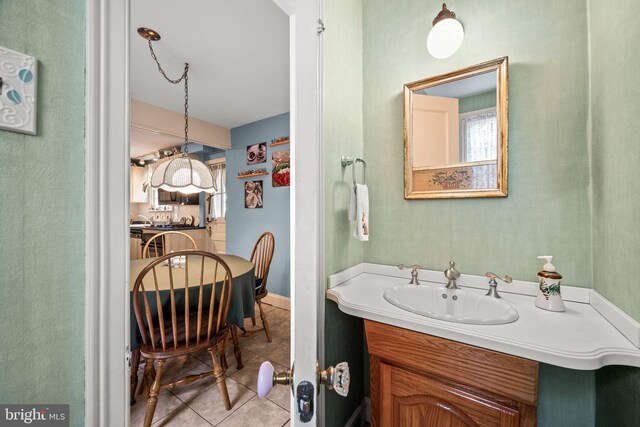 100 Chesney Ln, Erdenheim, PA 19038 - bathroom featuring tile patterned flooring, vanity, and baseboards