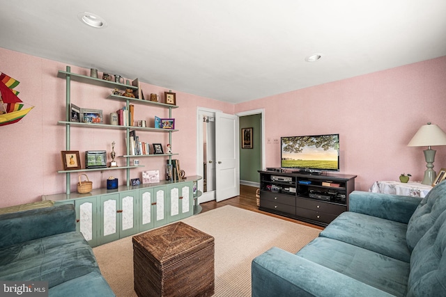 100 Chesney Ln, Erdenheim, PA 19038 - living area with baseboards, recessed lighting, and wood finished floors