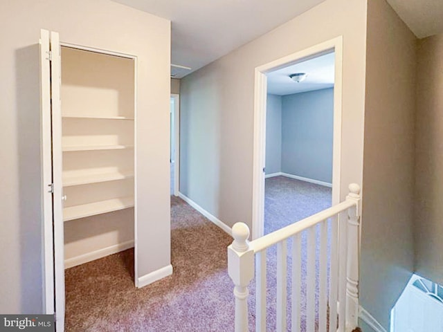 112 Hemlock Dr, Williamstown, NJ 08094 - hall with carpet flooring, an upstairs landing, and baseboards