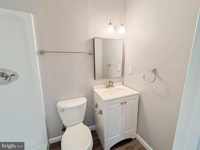 112 Hemlock Dr, Williamstown, NJ 08094 - bathroom featuring vanity, toilet, and baseboards