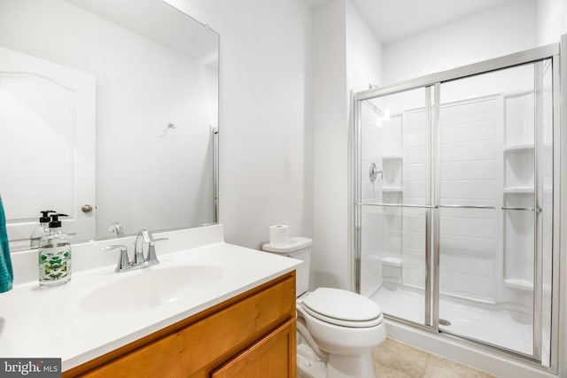 5519 Golden Eagle Rd, Frederick, MD 21704 - full bathroom with a stall shower, toilet, tile patterned floors, and vanity