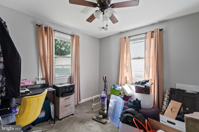 449 7th Ave, Lindenwold, NJ 08021 - home office with carpet, a ceiling fan, and baseboards