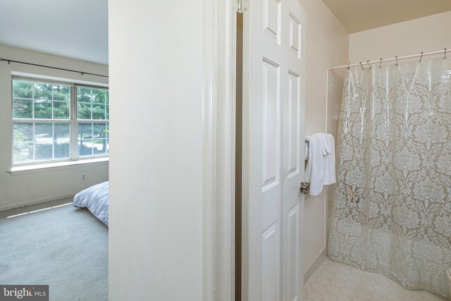 36F Needham Way, Princeton, NJ 08540 - full bathroom featuring connected bathroom and shower / bath combo with shower curtain