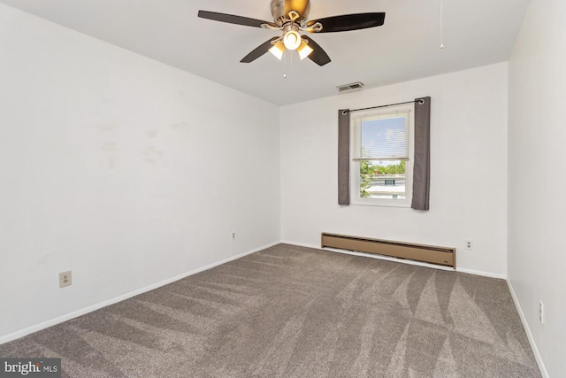 3135 Sollers Point Rd, Baltimore, MD 21222 - empty room featuring baseboard heating, carpet, and baseboards