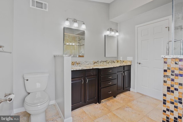 43413 Countrywalk Ct, Ashburn, VA 20147 - full bath with a stall shower, toilet, double vanity, and baseboards
