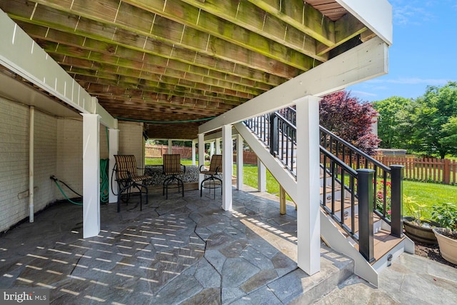 43413 Countrywalk Ct, Ashburn, VA 20147 - view of patio / terrace with fence and stairway