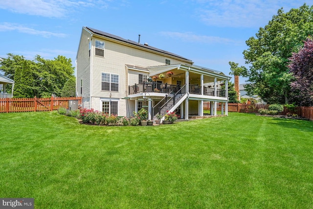 43413 Countrywalk Ct, Ashburn, VA 20147 - rear view of property featuring stairs and a wooden deck