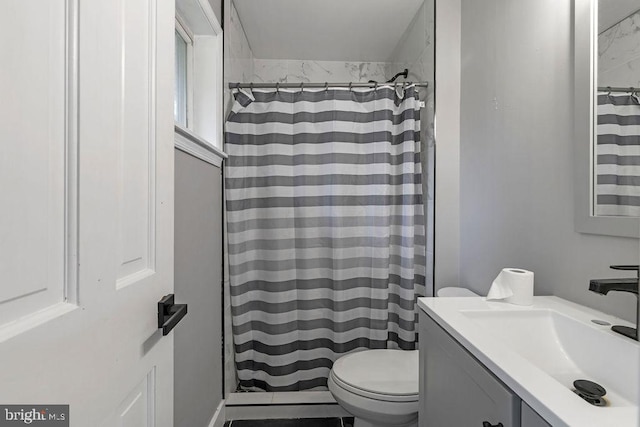 1604 Old New Windsor Rd, New Windsor, MD 21776 - bathroom with toilet, vanity, and curtained shower