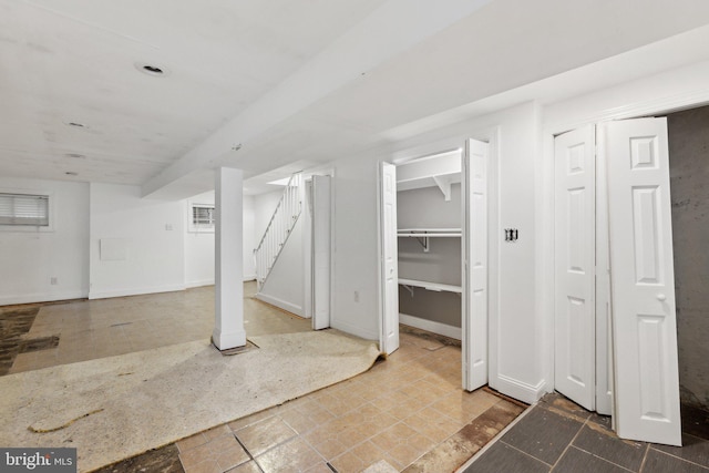 1208 Shepherd St NW, Washington, DC 20011 - finished below grade area featuring stairway and baseboards