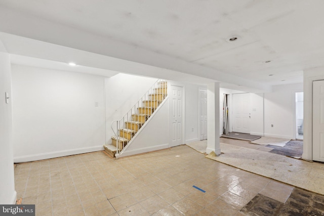 1208 Shepherd St NW, Washington, DC 20011 - finished basement featuring stairway and baseboards