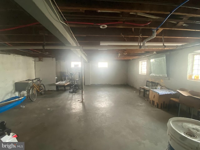 below grade area with plenty of natural light