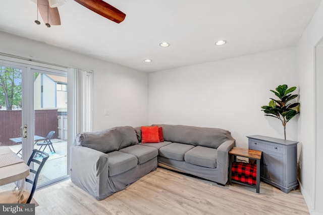 384 Bolton Rd, East Windsor, NJ 08520 - living area with light wood finished floors, a ceiling fan, and recessed lighting