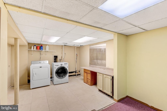 384 Bolton Rd, East Windsor, NJ 08520 - clothes washing area featuring separate washer and dryer and light tile patterned floors