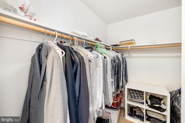 view of walk in closet