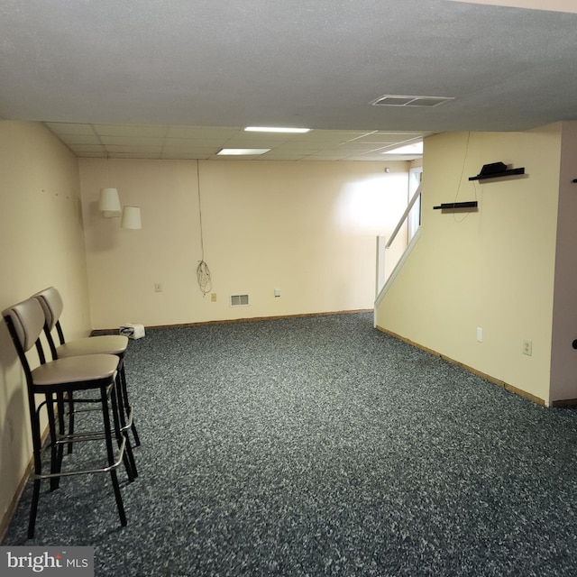 basement with carpet