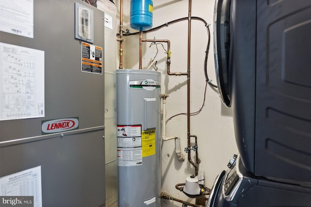 utilities with water heater and heating unit