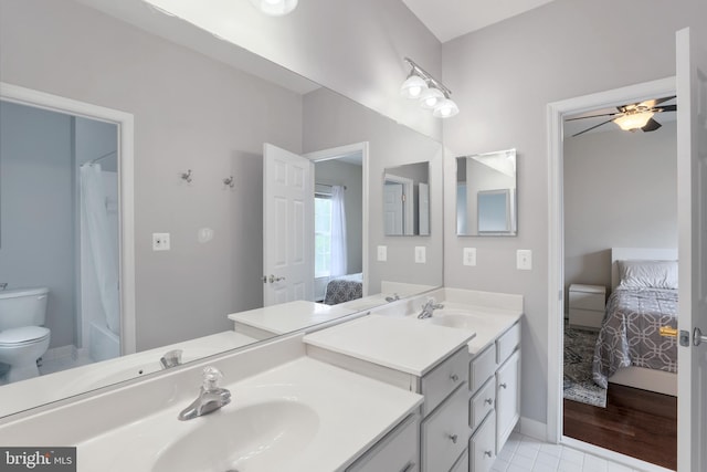 13626 Sylvan Bluff Dr, Leesburg, VA 20176 - bathroom featuring connected bathroom, double vanity, and tile patterned floors