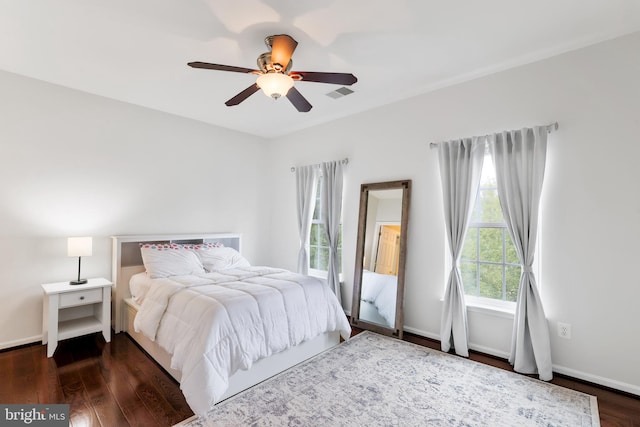 13626 Sylvan Bluff Dr, Leesburg, VA 20176 - bedroom featuring dark wood-style floors and a ceiling fan