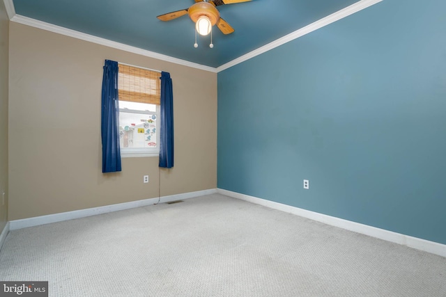 84 Transverse Unit 84, Middle River, MD 21220 - carpeted spare room with crown molding, a ceiling fan, and baseboards