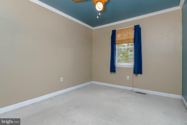 84 Transverse Unit 84, Middle River, MD 21220 - unfurnished room featuring ornamental molding, baseboards, carpet floors, and a ceiling fan