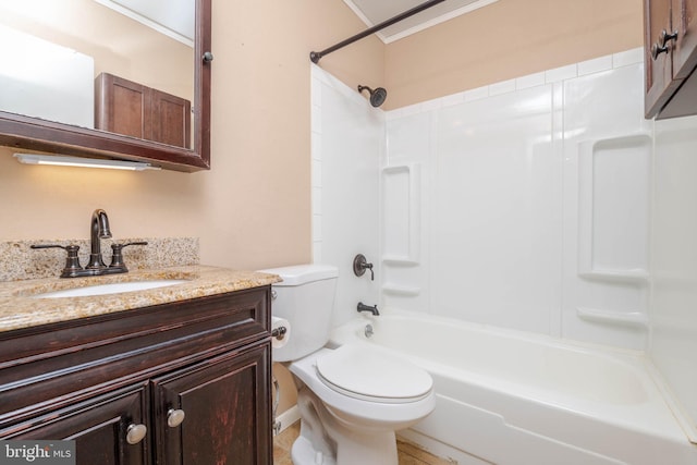 84 Transverse Unit 84, Middle River, MD 21220 - bathroom with toilet, vanity, crown molding, and  shower combination
