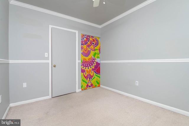 84 Transverse Unit 84, Middle River, MD 21220 - spare room featuring carpet flooring, crown molding, baseboards, and a ceiling fan
