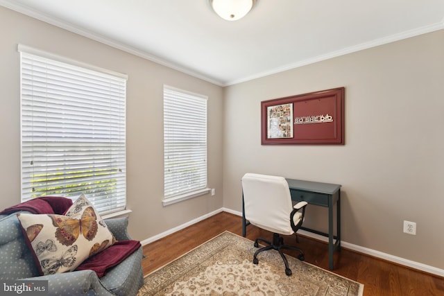 35934 Newberry Crossing Pl, Round Hill, VA 20141 - office space featuring wood finished floors, crown molding, and baseboards