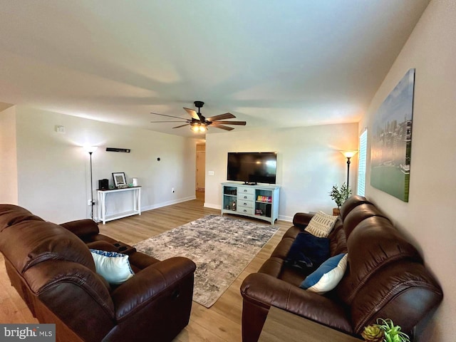 17 Perspective Pl, Hedgesville, WV 25427 - living area featuring ceiling fan, light wood finished floors, and baseboards