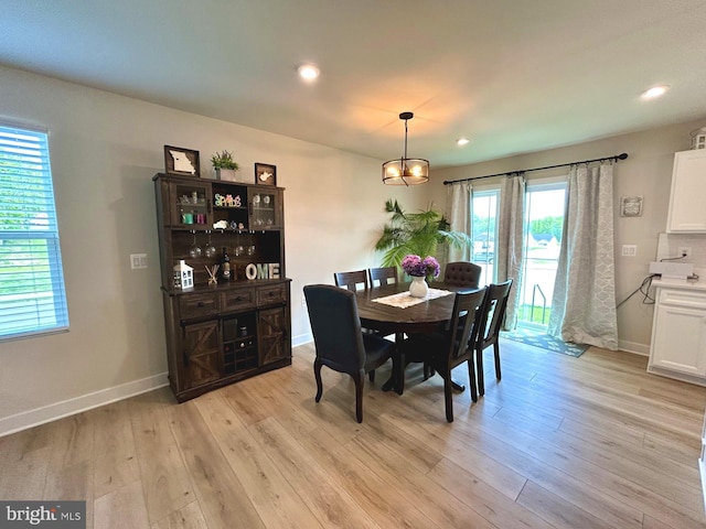 17 Perspective Pl, Hedgesville, WV 25427 - dining space with light wood-style floors, recessed lighting, and baseboards
