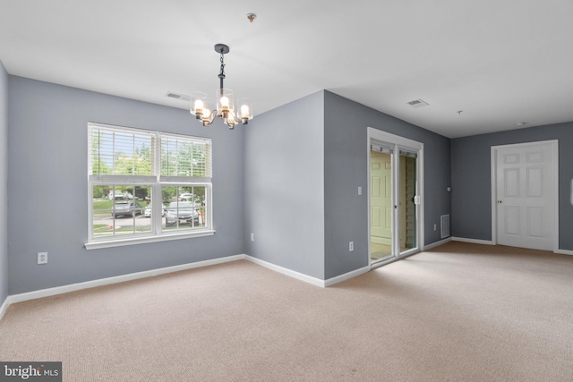 9150 Gracious End Ct Unit 104, Columbia, MD 21046 - spare room with a chandelier, light carpet, and baseboards