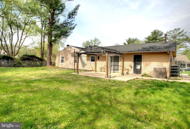 24 Edgewater Ln, Willingboro, NJ 08046 - back of house with a pergola, a patio area, and central AC unit