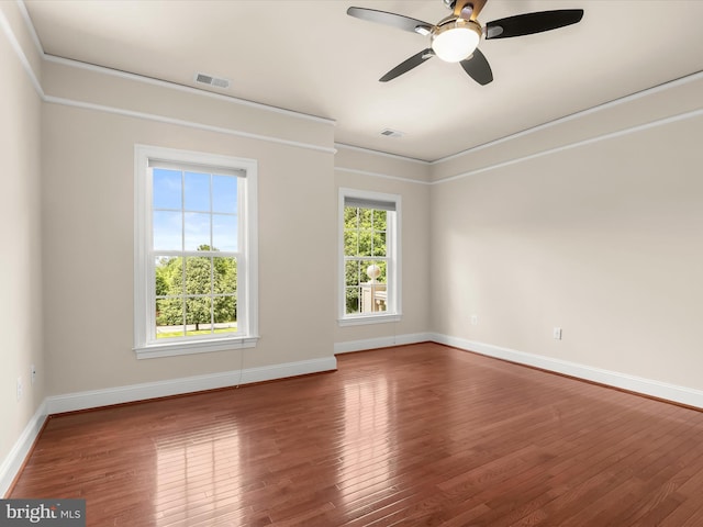 12810 Macbeth Farm Ln, Clarksville, MD 21029 - spare room featuring baseboards, wood finished floors, and ceiling fan