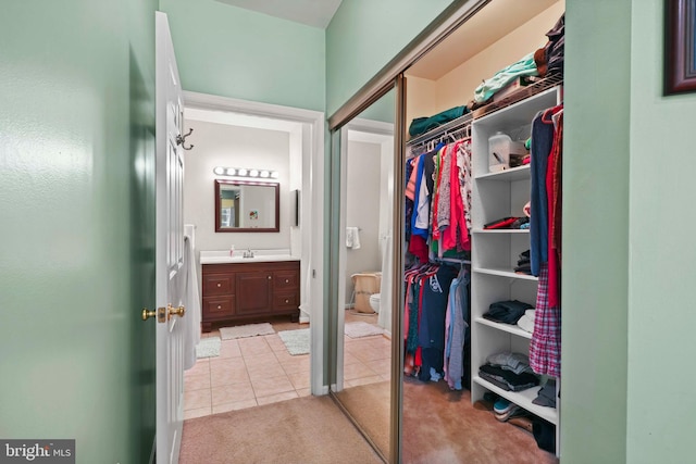 closet featuring a sink