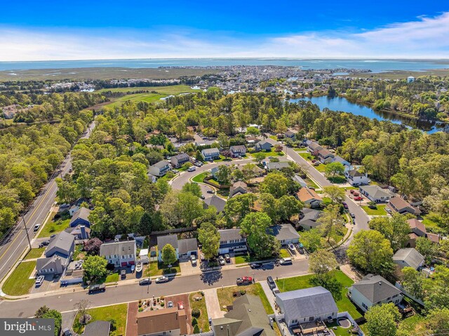 115 Holly Ct, Tuckerton, NJ 08087 - aerial view of property's location with a large body of water, nearby suburban area, and a tree filled landscape