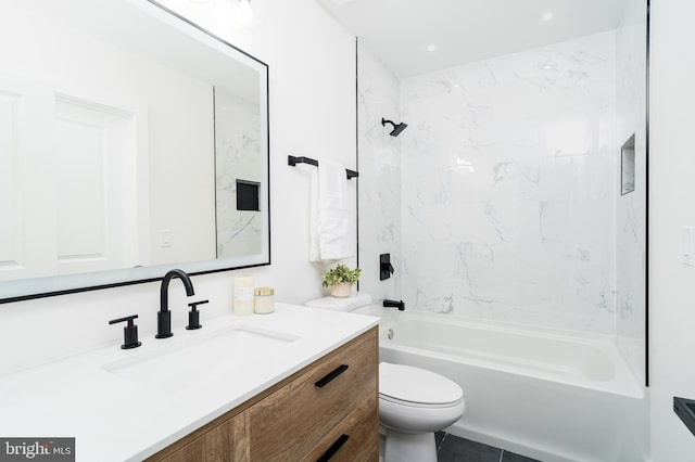 4620 Hunt Pl NE, Washington, DC 20019 - bathroom with shower / tub combination, vanity, and toilet