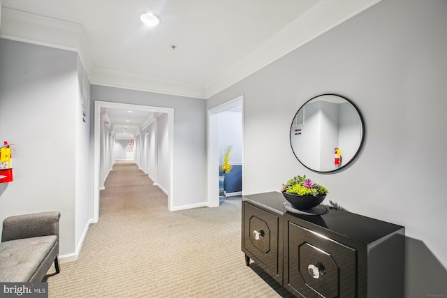 2604 Chapel Lake Dr Unit 107, Gambrills, MD 21054 - hallway with light carpet, crown molding, and baseboards