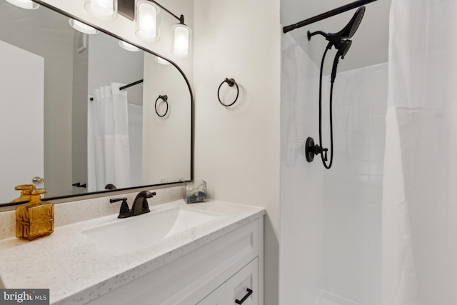7879 Wintercress Ln, Springfield, VA 22152 - bathroom with vanity and curtained shower