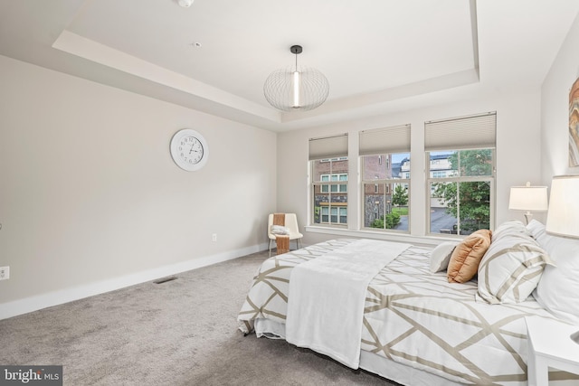 1334 S Quinn St, Arlington, VA 22204 - carpeted bedroom featuring a tray ceiling and baseboards