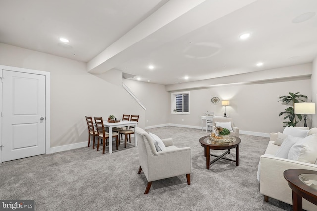 1334 S Quinn St, Arlington, VA 22204 - carpeted living room featuring recessed lighting and baseboards