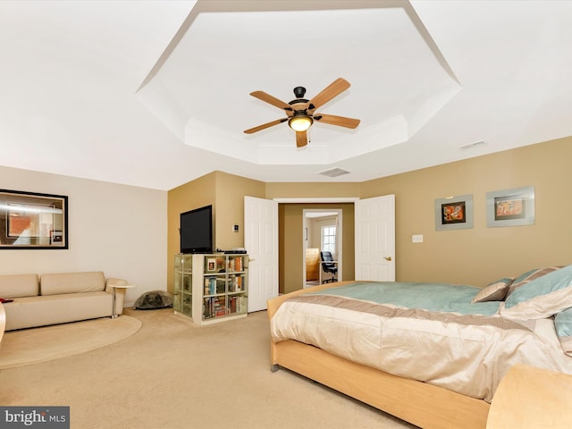 109 Galyn Dr, Brunswick, MD 21758 - bedroom with a tray ceiling, carpet flooring, and ceiling fan