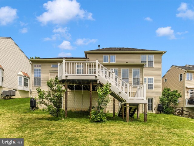 109 Galyn Dr, Brunswick, MD 21758 - rear view of property with stairway, a deck, and a yard