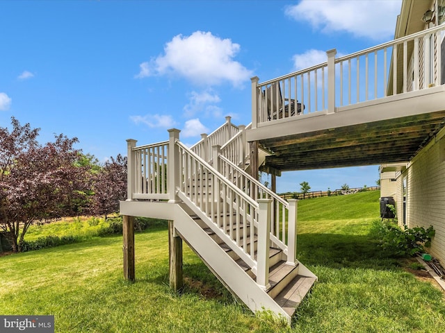 109 Galyn Dr, Brunswick, MD 21758 - deck with stairs and a yard