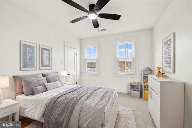 1127 Chesaco Ave, Rosedale, MD 21237 - bedroom with ceiling fan, light colored carpet, and baseboards